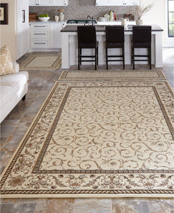 Area Rugs - Roma Closeout Damask Ivory