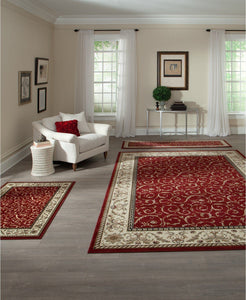 Area Rugs - Roma Closeout Damask Red